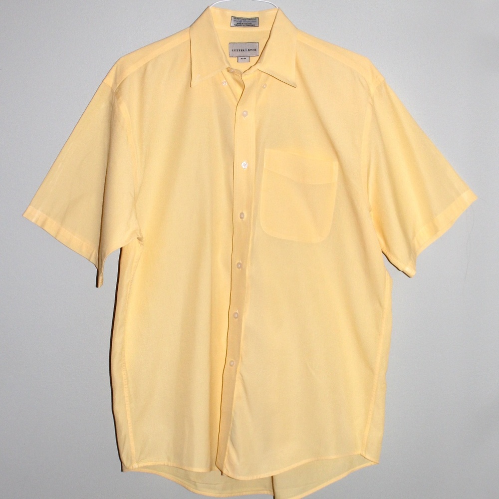 Cutter & Buck Men's Shirt Size M Cotton Yellow